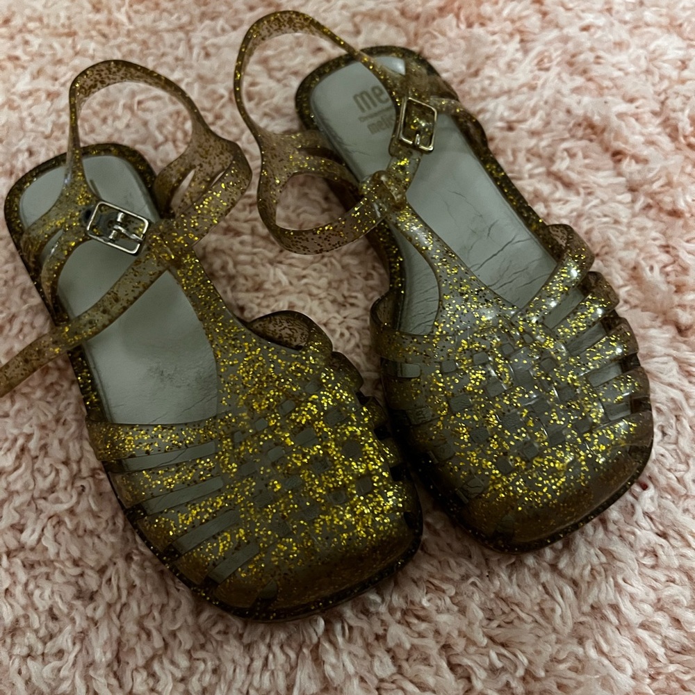 Mini Melissa Gold sandals size 13